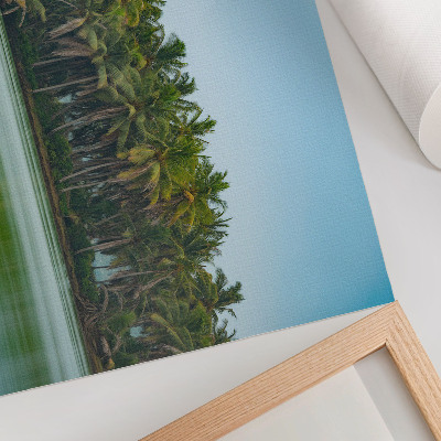 Poster pentru perete Palmieri tropicali, ape calme, cer armonios