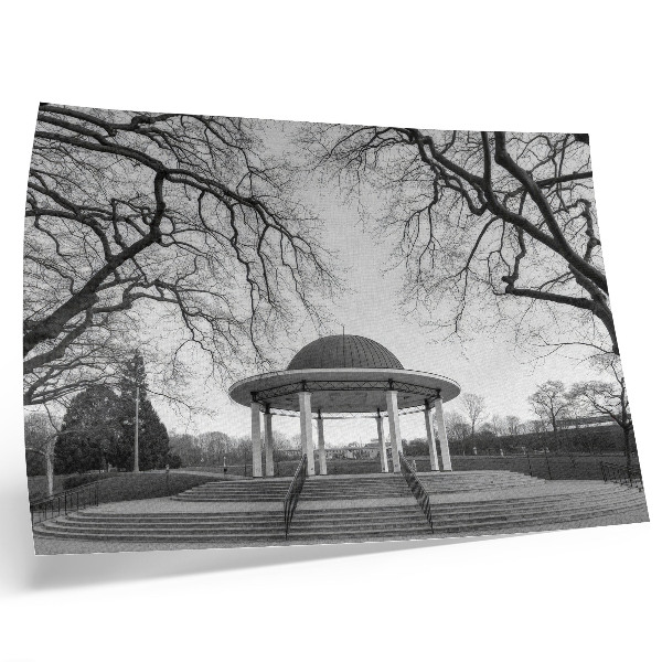 Poster pentru perete Gazebo elegant, simetrie, nuanțe alb-negru