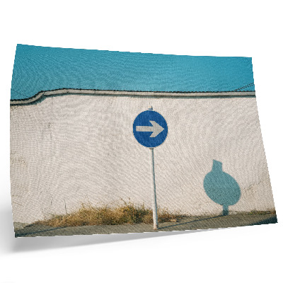 Poster retro Un semn minimalist pe un perete alb