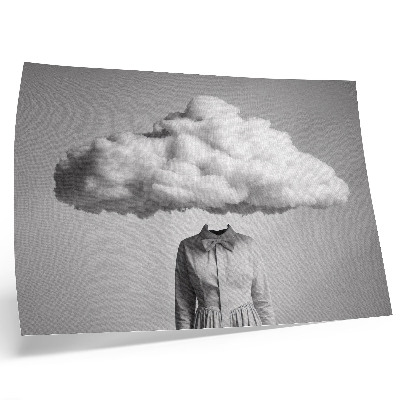 Poster retro Motiv minimalism suprarealist nor alb
