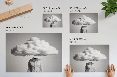 Poster retro Motiv minimalism suprarealist nor alb