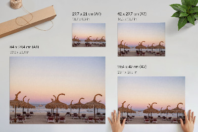 Poster pentru perete Azur, mare calmă, orizont roz delicat