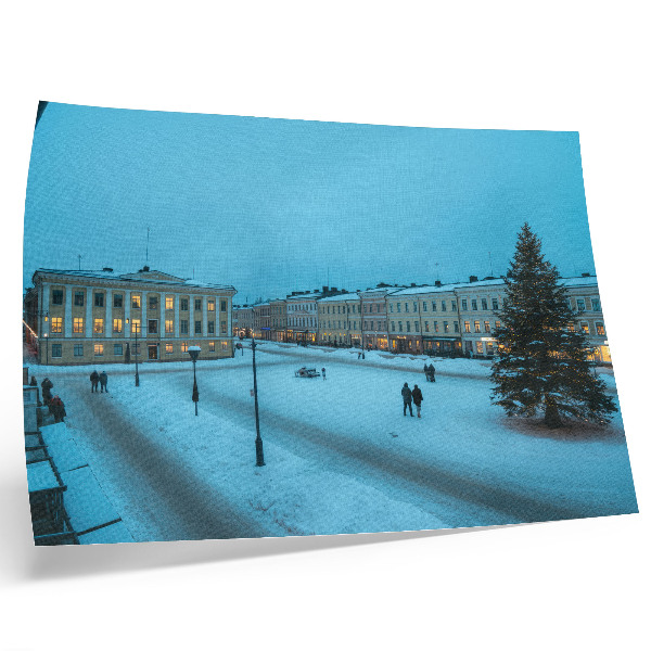 Poster pentru perete Peisaj de iarnă, arhitectură clasică, atmosferă de Crăciun