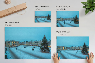 Poster pentru perete Peisaj de iarnă, arhitectură clasică, atmosferă de Crăciun