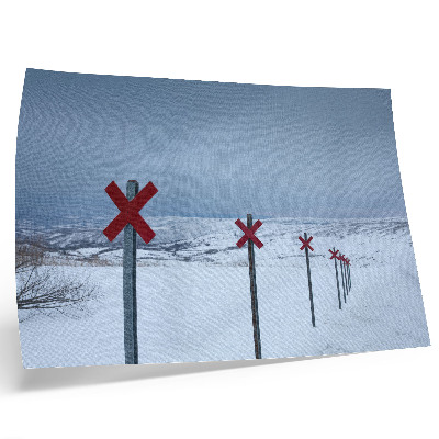 Poster retro Dealuri albe semne roșii liniște spațială