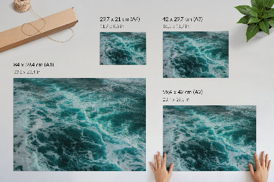 Poster pentru perete Valuri turcoaz ale oceanului cu spumă albă