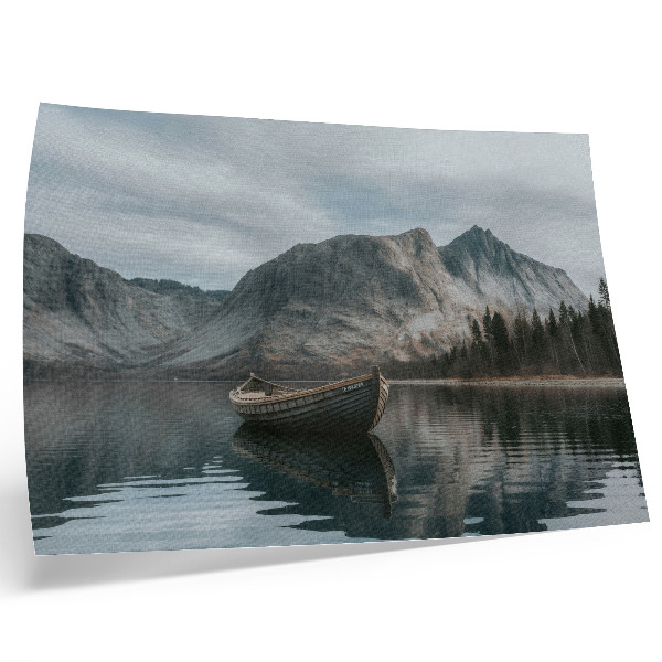 Poster pentru perete Munți, lac, barcă, pace, armonie