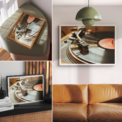 Poster pentru perete Gramofon cu atmosferă muzicală vintage nostalgică