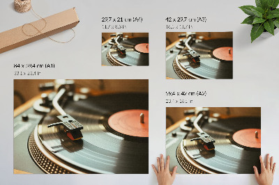 Poster pentru perete Gramofon cu atmosferă muzicală vintage nostalgică