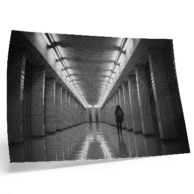Poster Coridor monocromatic cu coloane