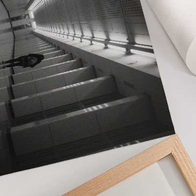 Poster Coridor monocromatic cu coloane