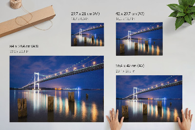 Poster retro Pod noapte strălucire apă reflecție armonie