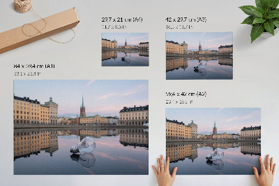 Poster pentru perete Reflecții ale clădirilor în nuanțe pastelate
