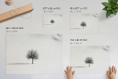 Poster Motiv armonios al peisajului minimalist al copacilor de iarnă