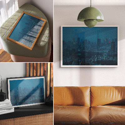 Poster Lumini de noapte Metropolis zgârie-nori moderni
