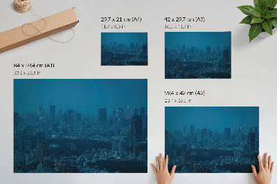 Poster Lumini de noapte Metropolis zgârie-nori moderni