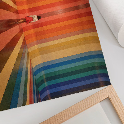 Poster retro Spațiu de inspirație pentru figuri cu dungi colorate