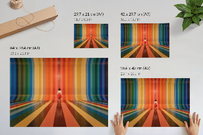 Poster retro Spațiu de inspirație pentru figuri cu dungi colorate