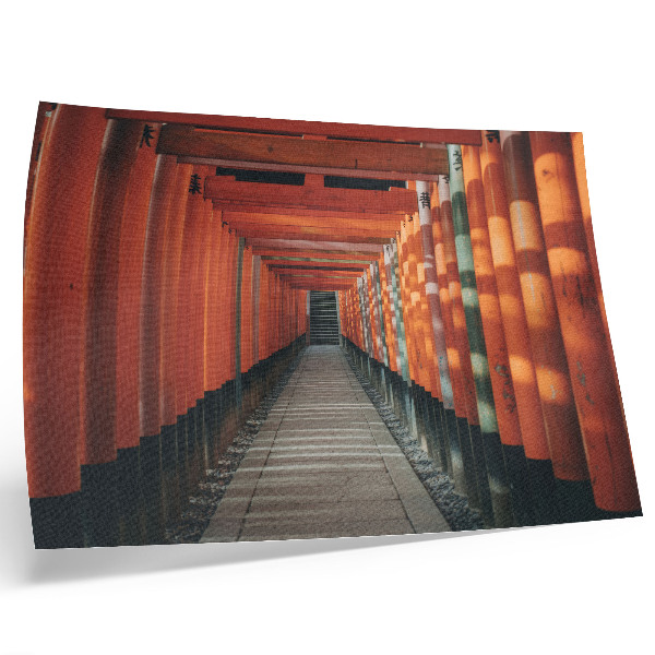 Poster Adâncimea simetriei coloanelor tunelului portocaliu