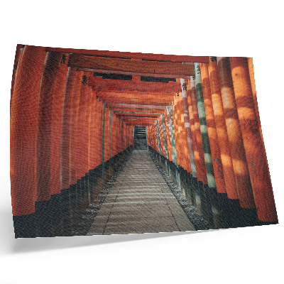 Poster Adâncimea simetriei coloanelor tunelului portocaliu