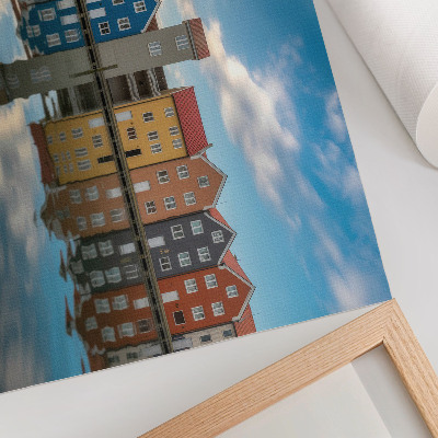 Poster pentru perete Case colorate lângă arhitectura reflexiilor apei
