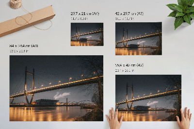 Poster pentru perete Pod noaptea structură modernă atmosferă liniștită