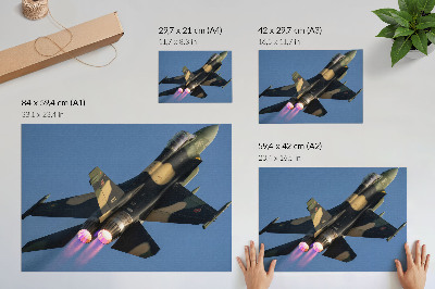 Poster pentru perete Avion cu reacție, culori intense, cer