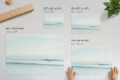 Poster Valuri oceanice surfer calm minimalist