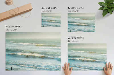 Poster pentru perete Mare, valuri, om, țărm, natură, dinamică