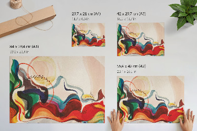 Poster Valuri dinamice de culoare se întrepătrund reciproc