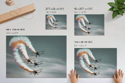 Poster pentru perete Avioane în formație cu dungi portocalii
