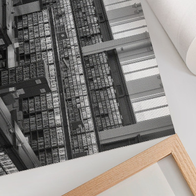 Poster Bibliotecă clasică cu rafturi din lemn