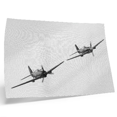 Poster Avioane istorice alb-negru în dinamica zborului