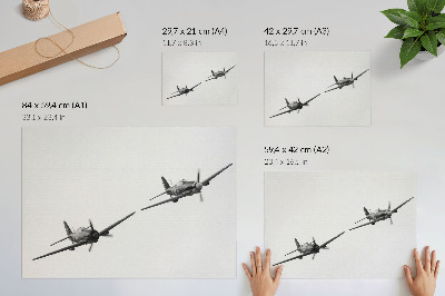 Poster Avioane istorice alb-negru în dinamica zborului