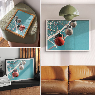 Poster retro Cabine dinamice cu cer turcoaz, modernitate