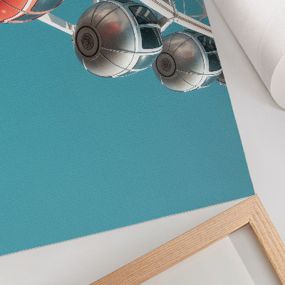 Poster retro Cabine dinamice cu cer turcoaz, modernitate