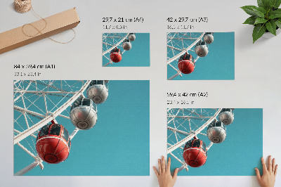 Poster retro Cabine dinamice cu cer turcoaz, modernitate