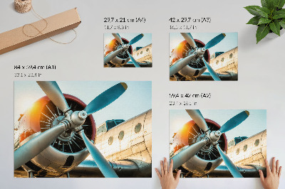 Poster O fotografie a unui motor de avion, tehnologie și modernitate