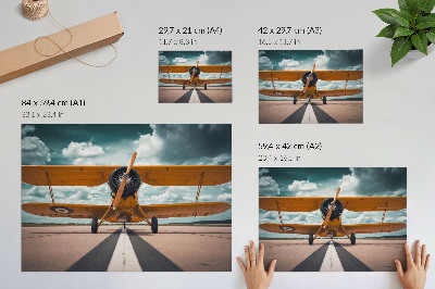 Poster Avion pe pistă cer dinamic