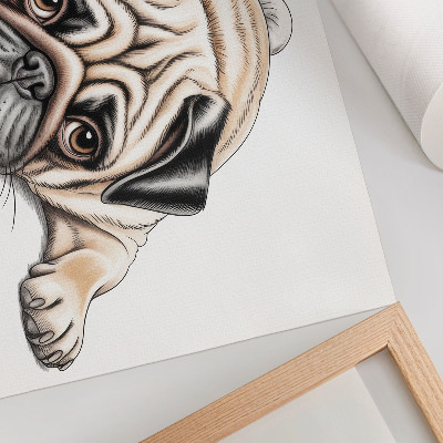 Poster pentru perete Ilustrație de câine, confortabil, culori calde, detalii
