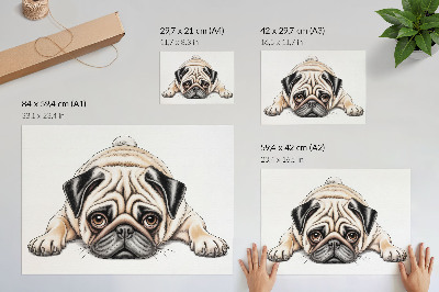 Poster pentru perete Ilustrație de câine, confortabil, culori calde, detalii