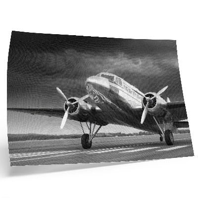 Poster Avion vechi în culori monocrome