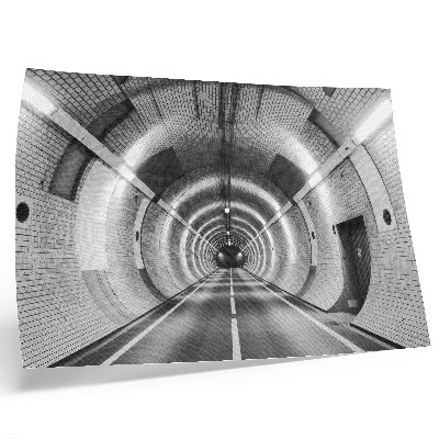 Poster pentru perete Tunel simetric alb-negru cu arcade