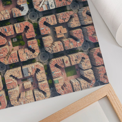 Poster retro Aranjament geometric în culori neutre, oraș