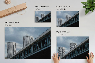 Poster pentru perete Pod și zgârie-nori modernitate simetrie eleganță
