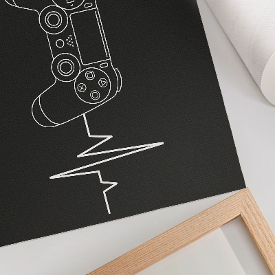 Poster Temă minimalistă de jocuri, inimă alb-negru