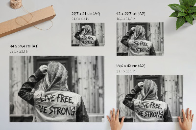 Poster pentru perete Jachetă neagră cu inscripții, compoziție puternică, contrast