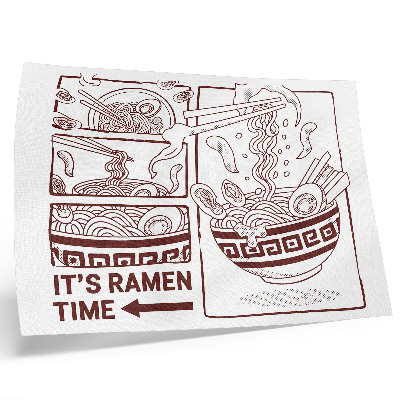 Poster retro Ramen în stil benzi desenate cu abur