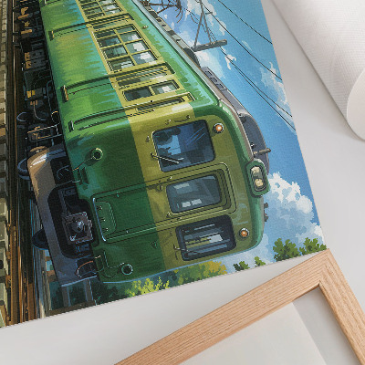 Poster Tren ilustrativ într-un peisaj de pe litoral