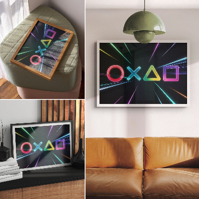 Poster pentru perete Forme geometrice neon în mișcare